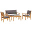 Havesofa Sæt 4 pcs Brun 120 x 65,5 x 79 cm Massivt Akacietræ