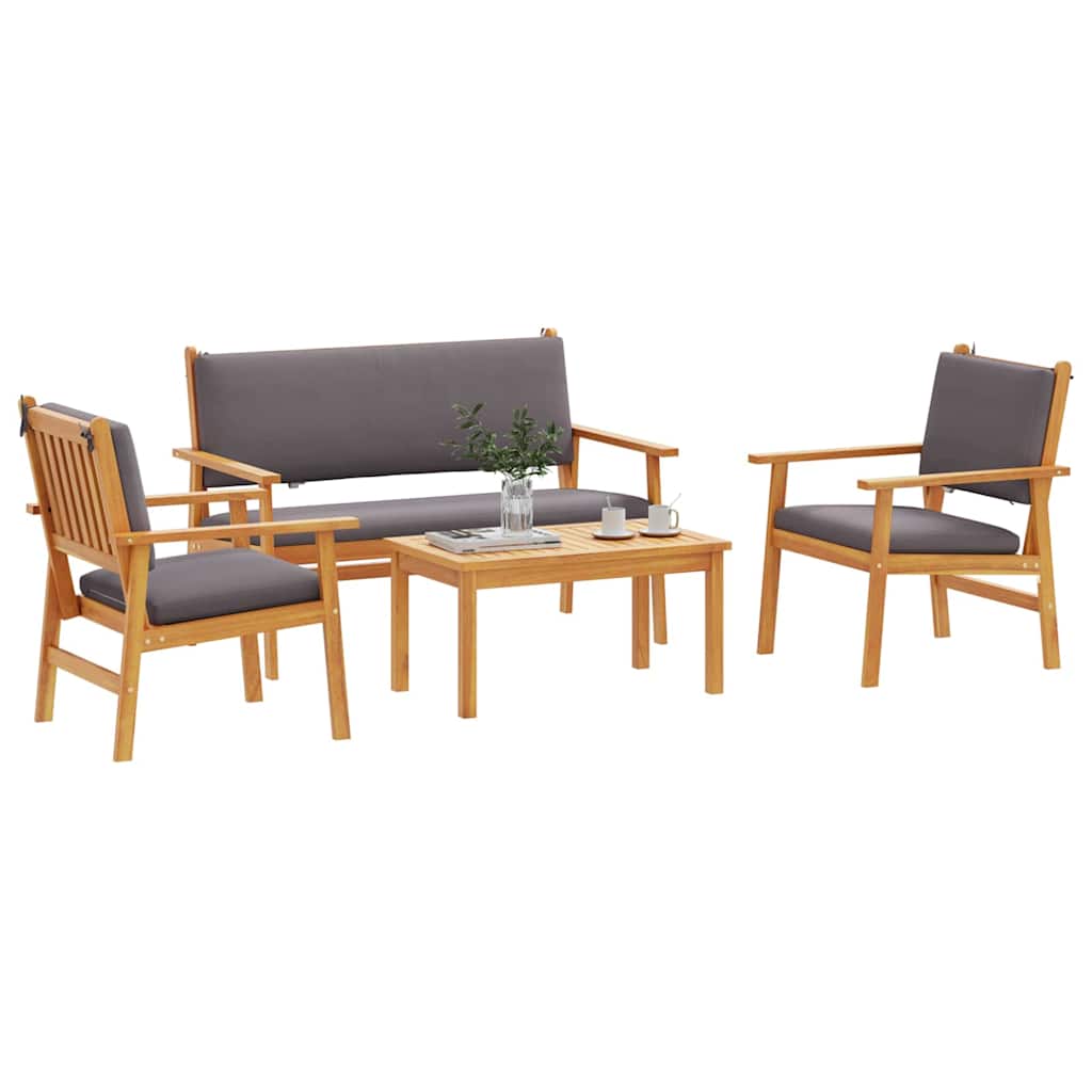 Havesofa Sæt 4 pcs Brun 120 x 65,5 x 79 cm Massivt Akacietræ