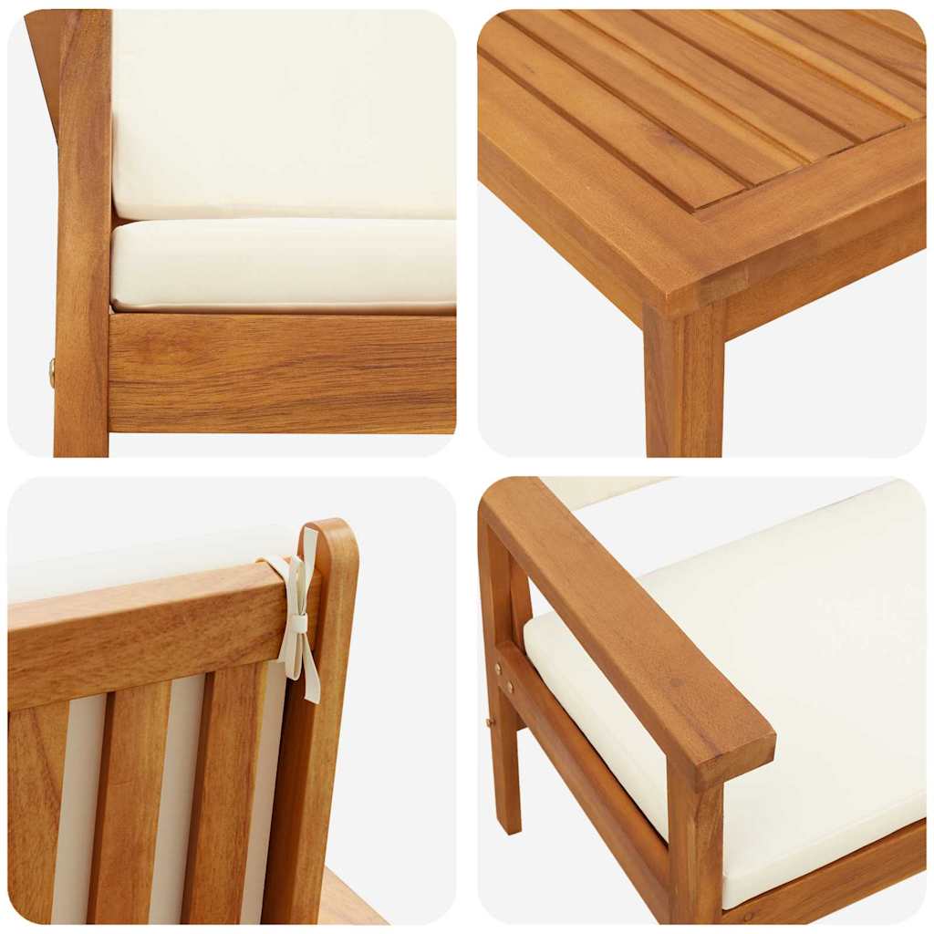 Havesofa Sæt 3 pcs Brun 120 x 65,5 x 79 cm Massivt Akacietræ