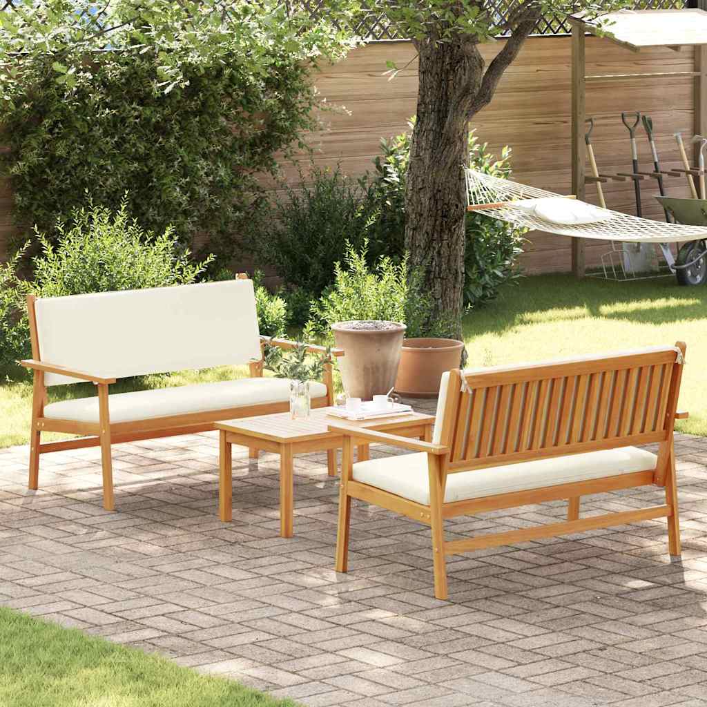 Havesofa Sæt 3 pcs Brun 120 x 65,5 x 79 cm Massivt Akacietræ