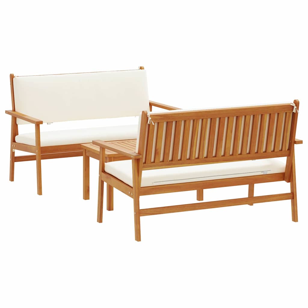 Havesofa Sæt 3 pcs Brun 120 x 65,5 x 79 cm Massivt Akacietræ