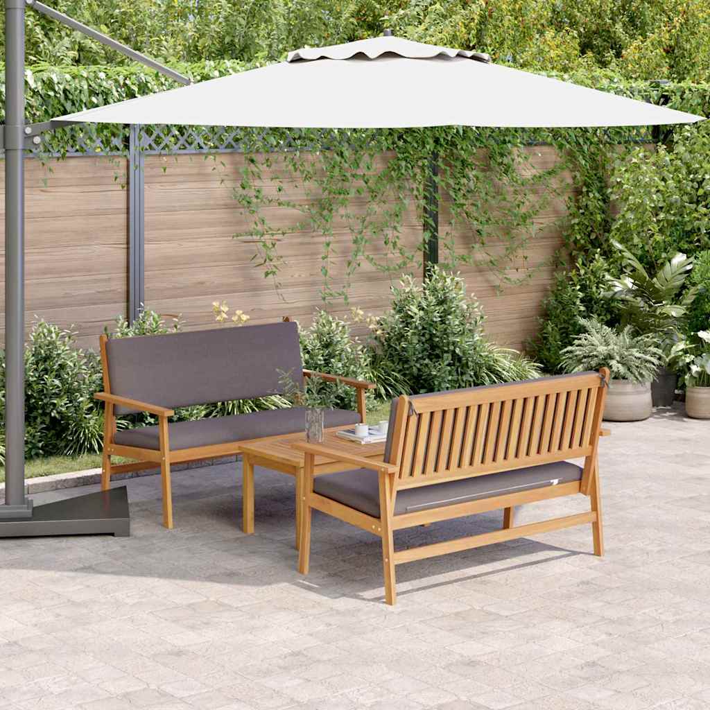 Havesofa Sæt 3 pcs Brun 120 x 65,5 x 79 cm Massivt Akacietræ