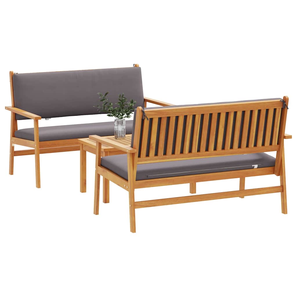 Havesofa Sæt 3 pcs Brun 120 x 65,5 x 79 cm Massivt Akacietræ