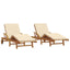 Solstol 2 stk. Massivt Akacietræ Beige