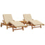 Solstol 3 stk. Massivt Akacietræ Beige
