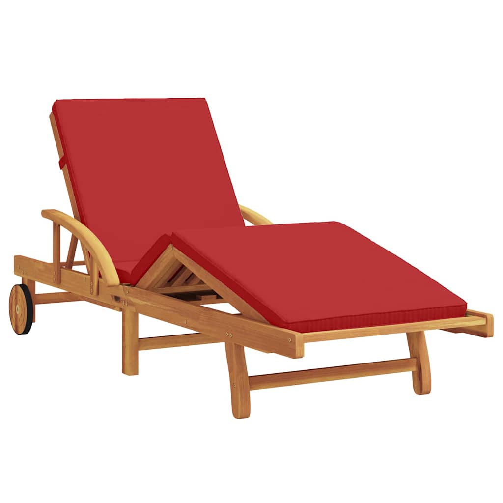 Solstol 3 pcs Rød 200 x 67 x 84 cm Massivt Akacietræ