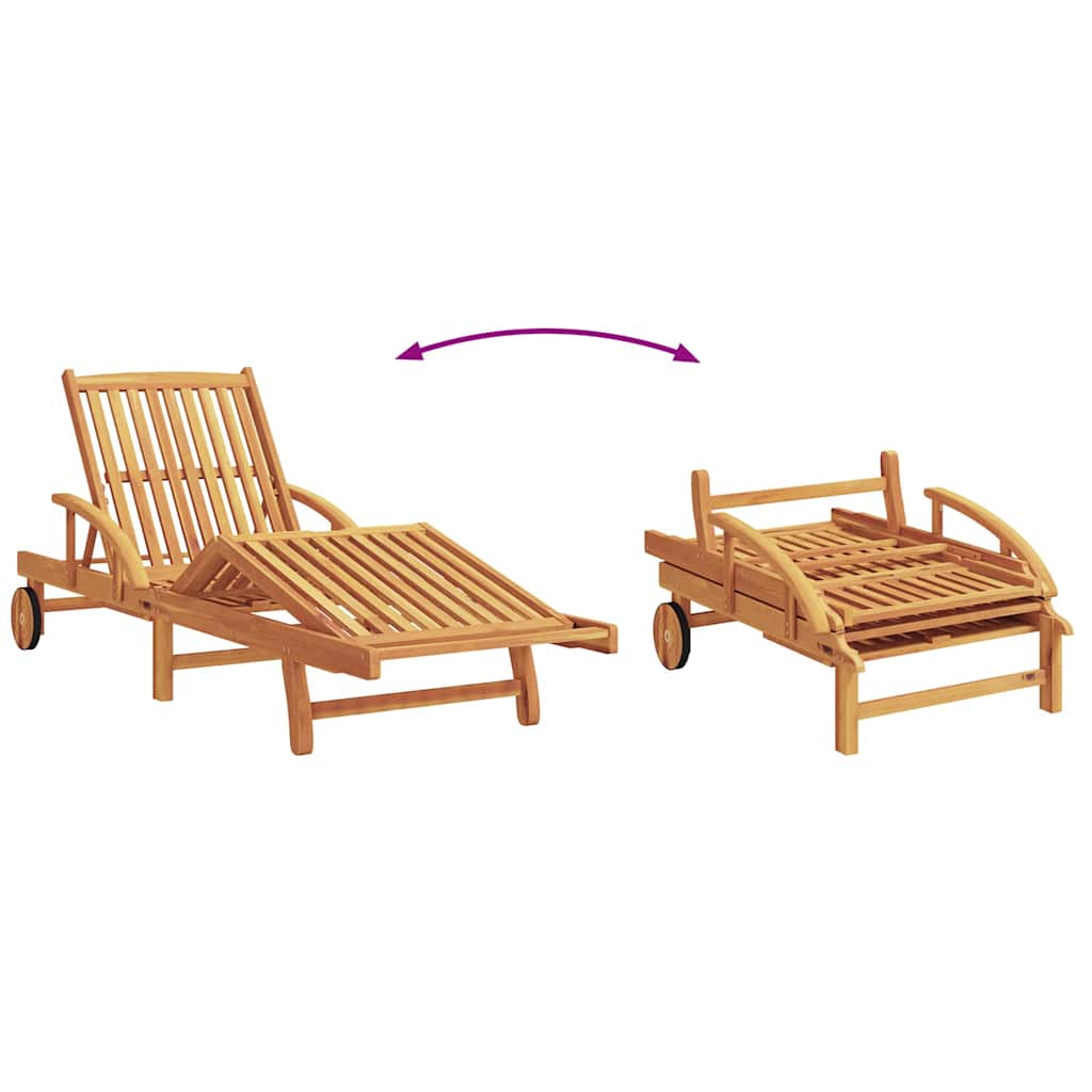 Solstol 3 pcs Rød 200 x 67 x 84 cm Massivt Akacietræ