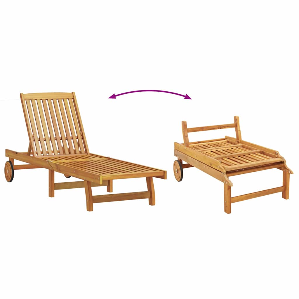 Solstol 1-person 2 pcs Brun Massivt Akacietræ