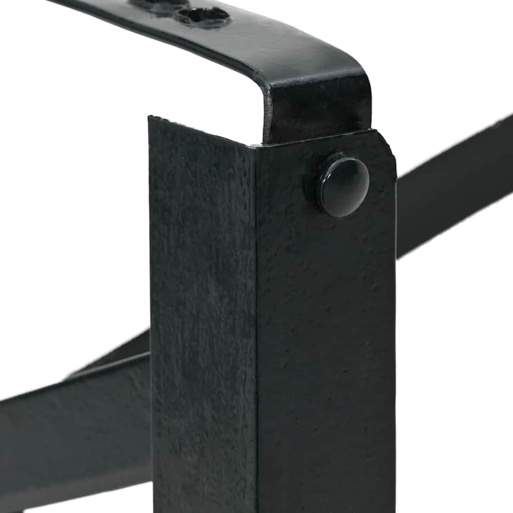 Øl Bordben 2 pcs Sort 39 x 3 x 75 cm Pulverlakeret stål