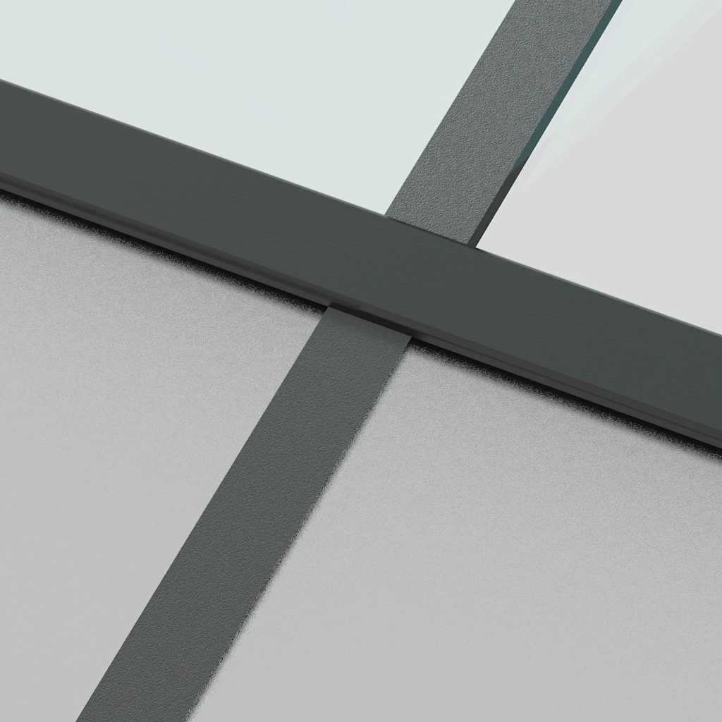 skydedør med hardwaresæt 90x205 cm hærdet glas og aluminium