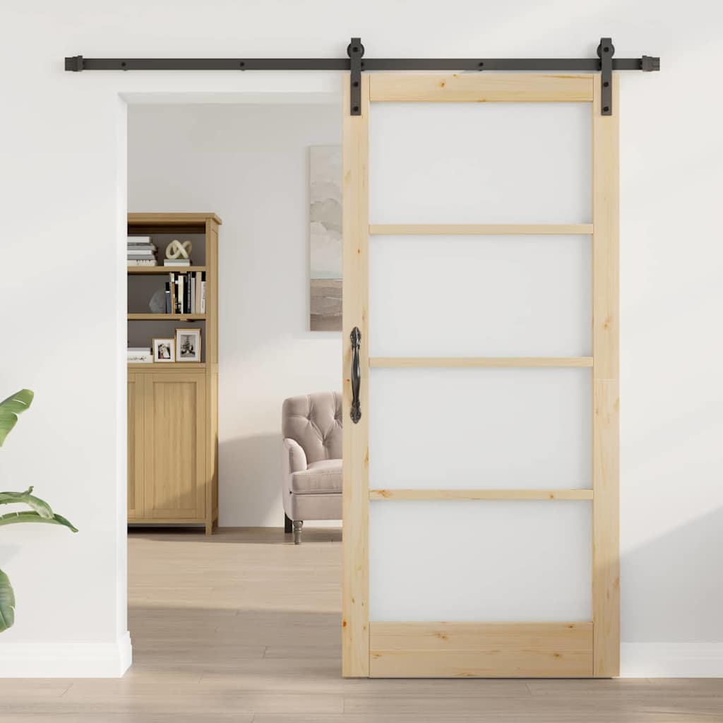 Skydedør ORKDAL Naturlig og sort 93 x 202 cm
