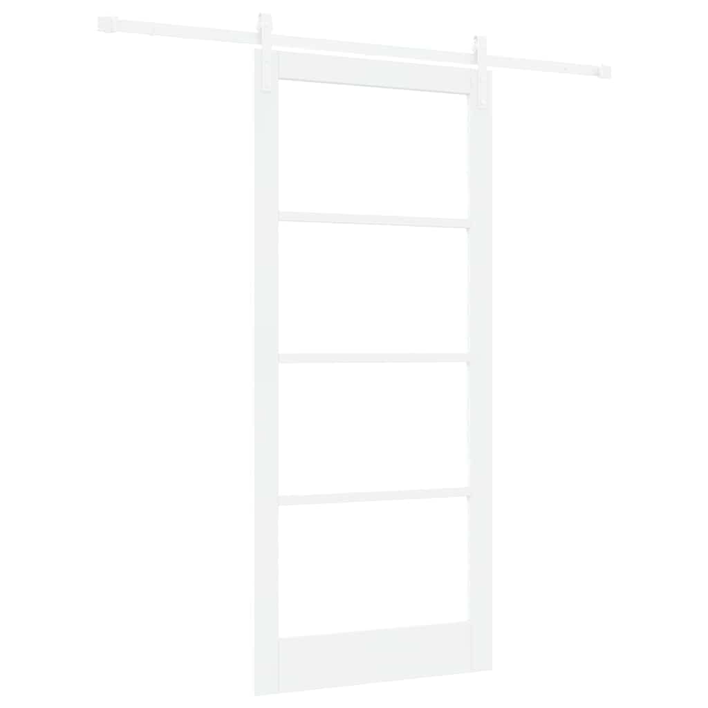 Skydedør ORKDAL Hvid 93 x 211 cm Massivt fyrretræ og glas
