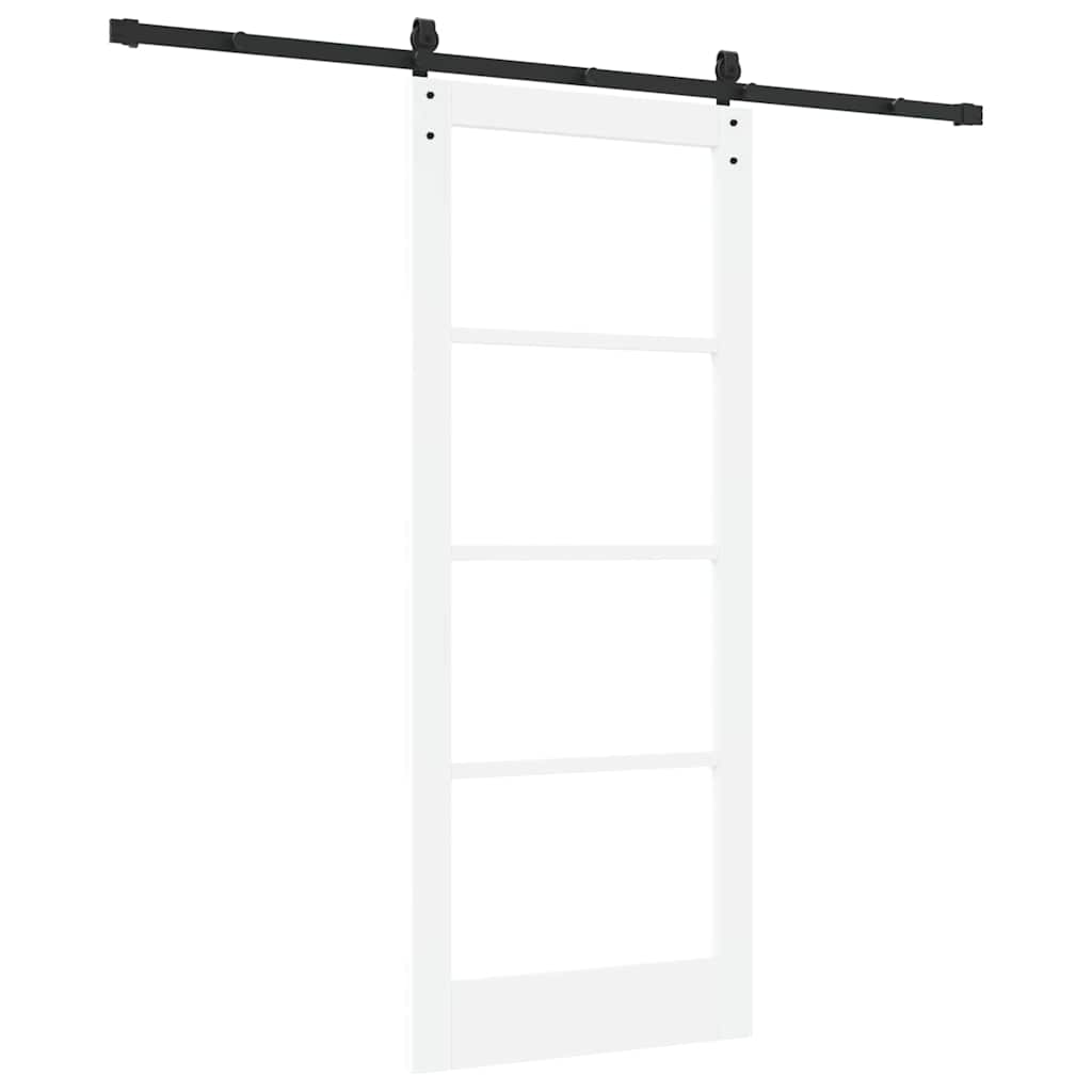 Skydedør ORKDAL Hvid 83 x 202 cm Massivt fyrretræ og glas