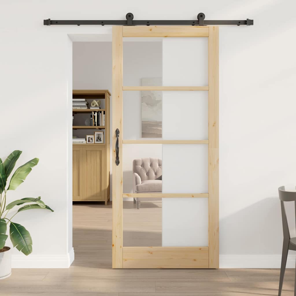 Skydedør ORKDAL Naturlig og sort 93 x 211 cm
