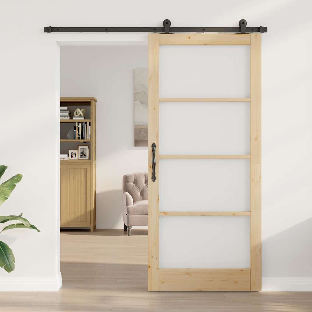 Skydedør ORKDAL Naturlig og sort 93 x 211 cm