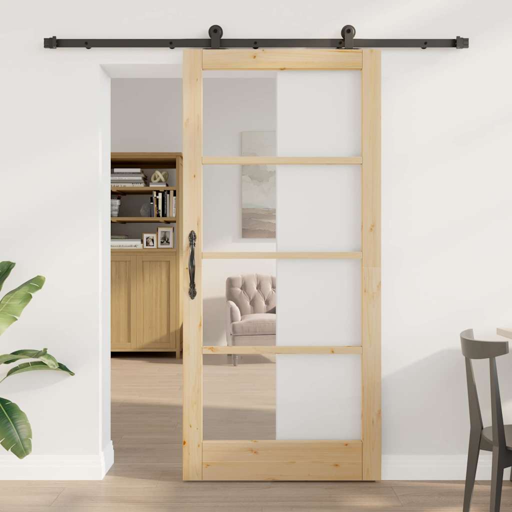 Skydedør ORKDAL Naturlig og sort 93 x 202 cm