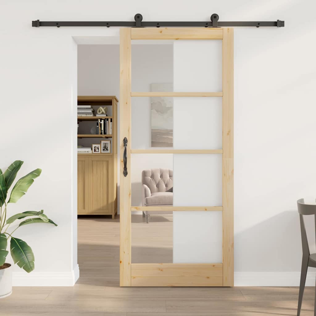 Skydedør ORKDAL Naturlig og sort 93 x 211 cm