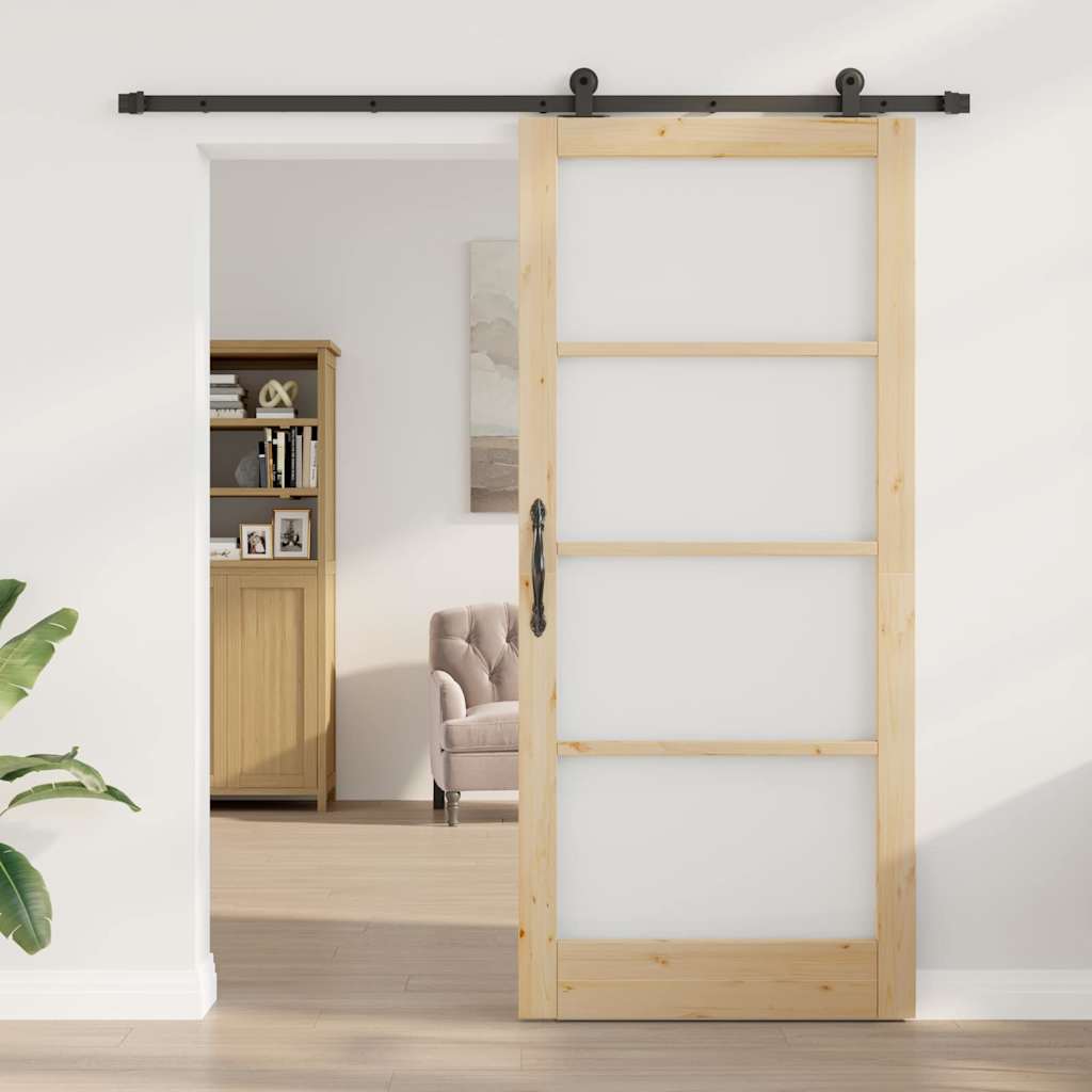 Skydedør ORKDAL Naturlig og sort 93 x 211 cm