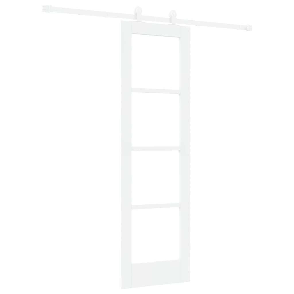 Skydedør ORKDAL Hvid 61 x 198,5 cm Massivt fyrretræ og glas