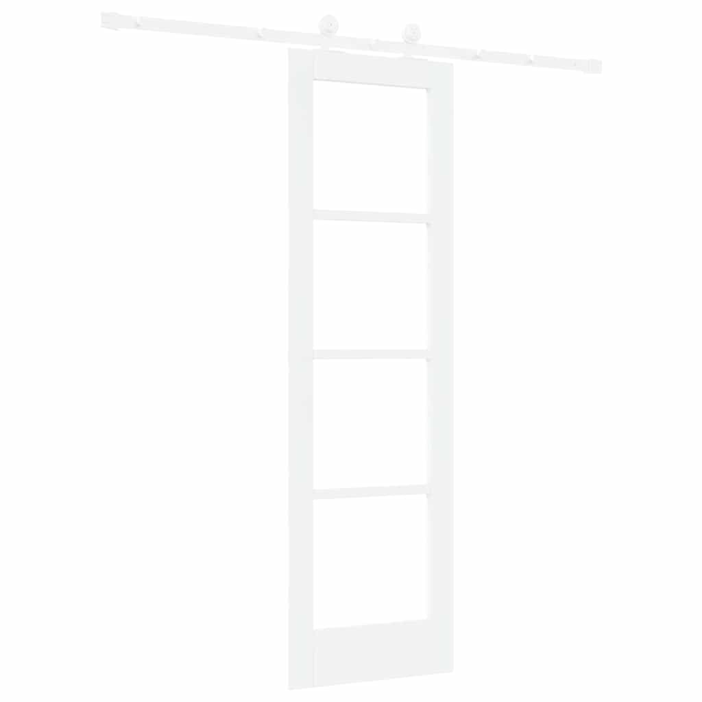 Skydedør ORKDAL Hvid 61 x 198,5 cm Massivt fyrretræ og glas