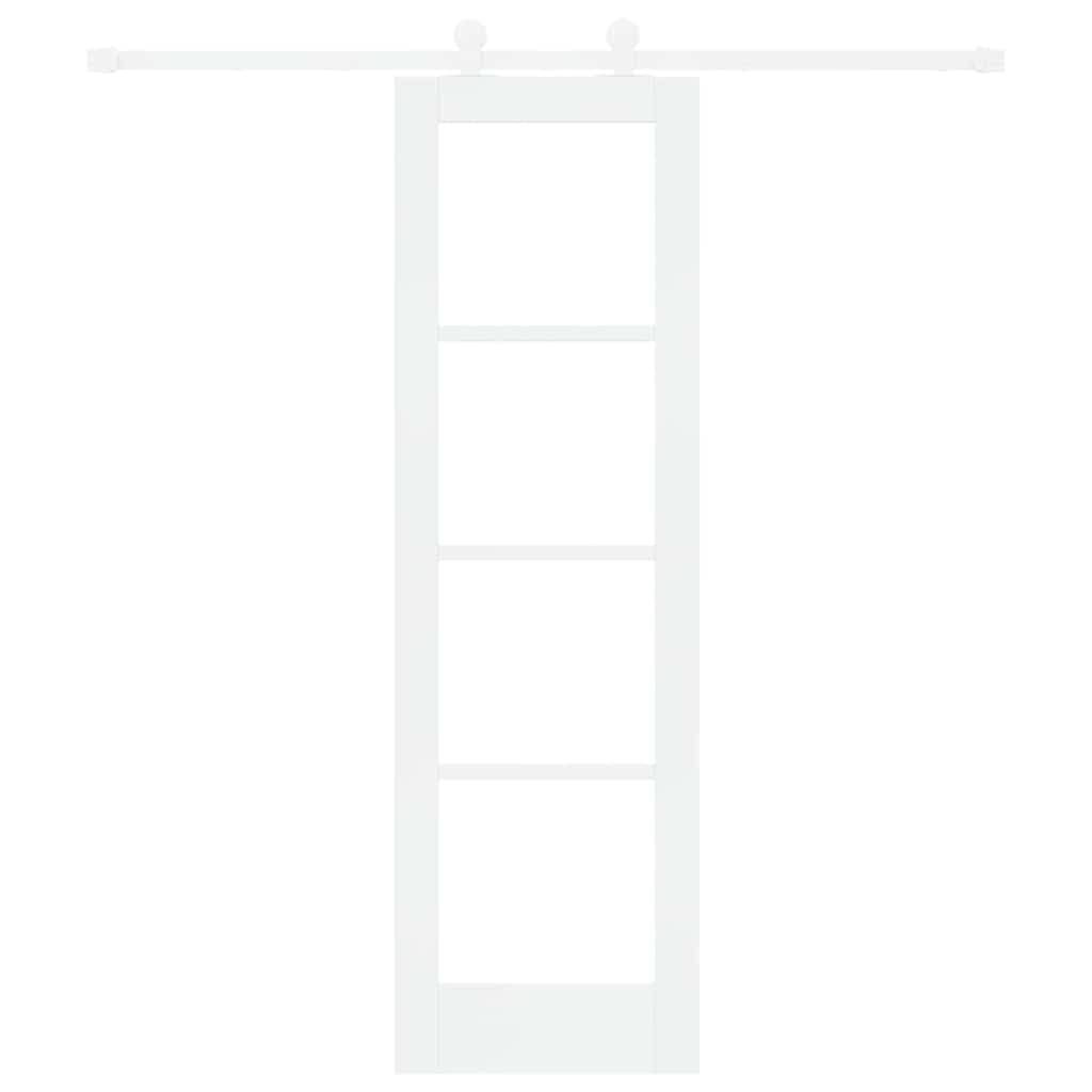 Skydedør ORKDAL Hvid 61 x 198,5 cm Massivt fyrretræ og glas