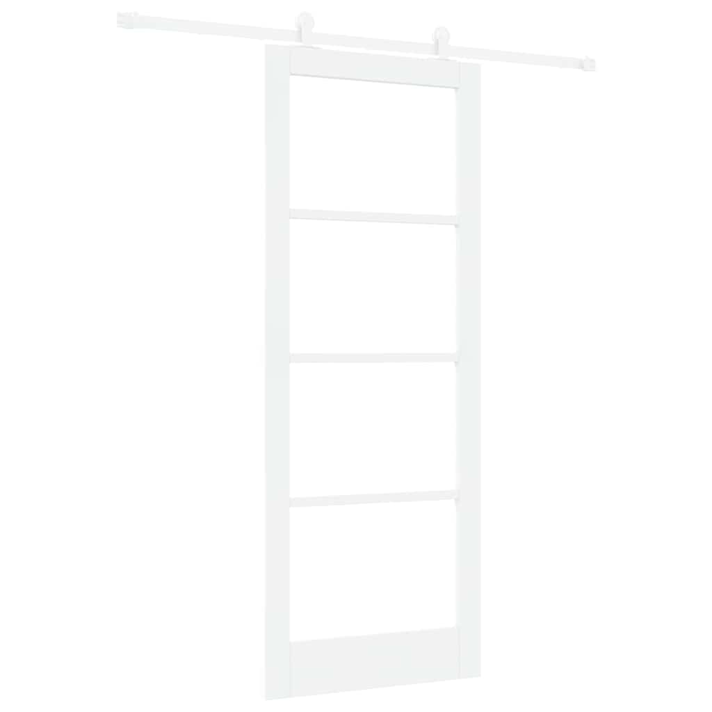 Skydedør ORKDAL Hvid 83 x 211 cm Massivt fyrretræ og glas