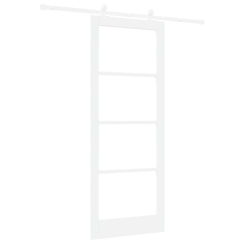 Skydedør ORKDAL Hvid 83 x 211 cm Massivt fyrretræ og glas