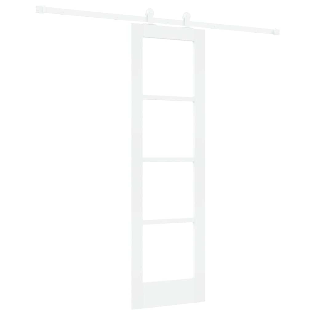 Skydedør ORKDAL Hvid 61 x 198,5 cm Massivt fyrretræ og glas