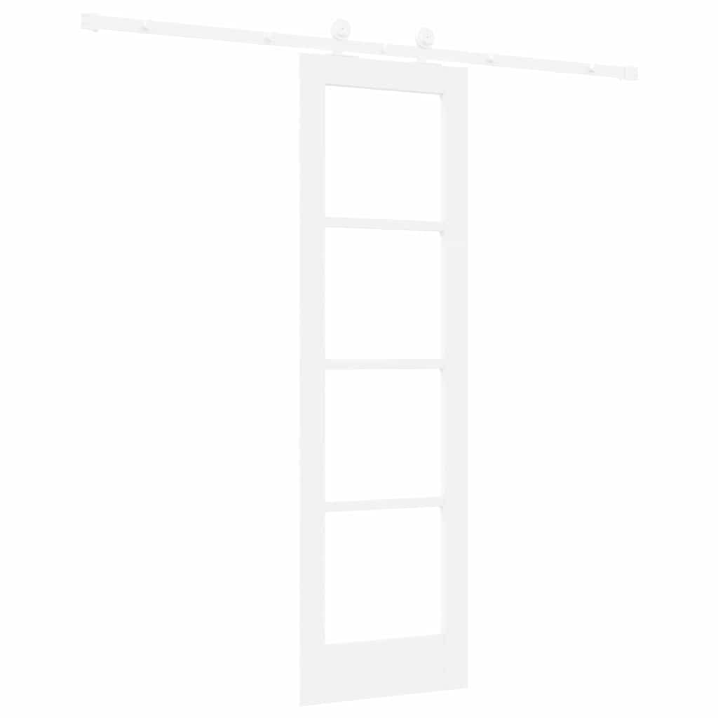 Skydedør ORKDAL Hvid 61 x 198,5 cm Massivt fyrretræ og glas