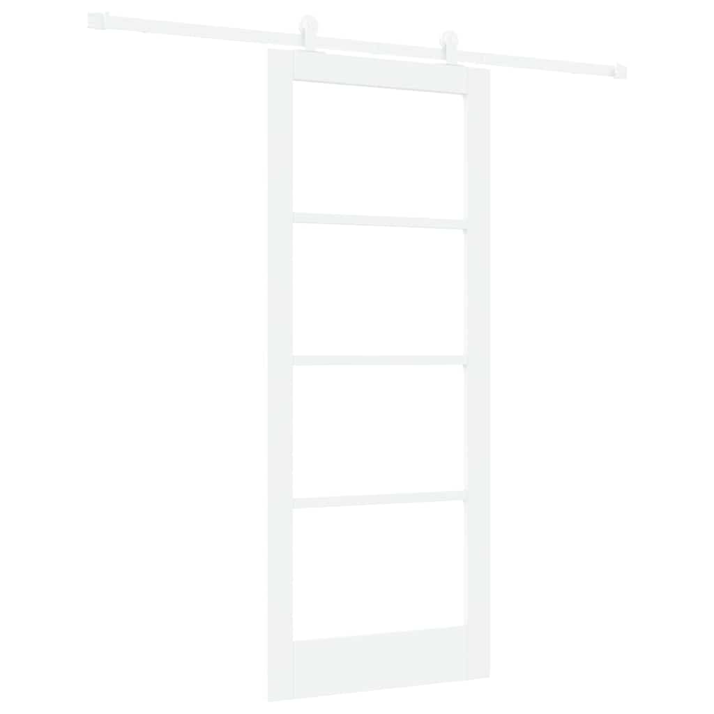 Skydedør ORKDAL Hvid 83 x 202 cm Massivt fyrretræ og glas