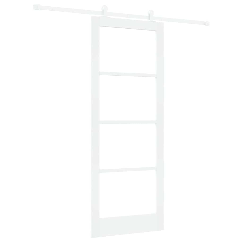 Skydedør ORKDAL Hvid 83 x 211 cm Massivt fyrretræ og glas
