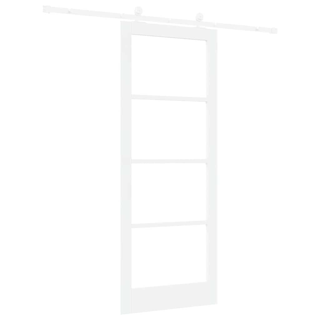 Skydedør ORKDAL Hvid 83 x 211 cm Massivt fyrretræ og glas