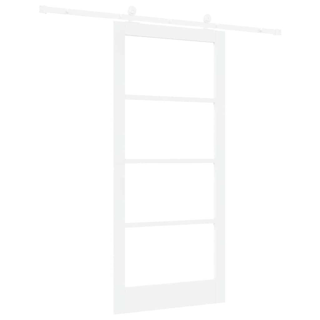 Skydedør ORKDAL Hvid 93 x 202 cm Massivt fyrretræ og glas