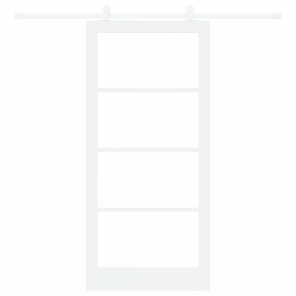 Skydedør ORKDAL Hvid 93 x 202 cm Massivt fyrretræ og glas