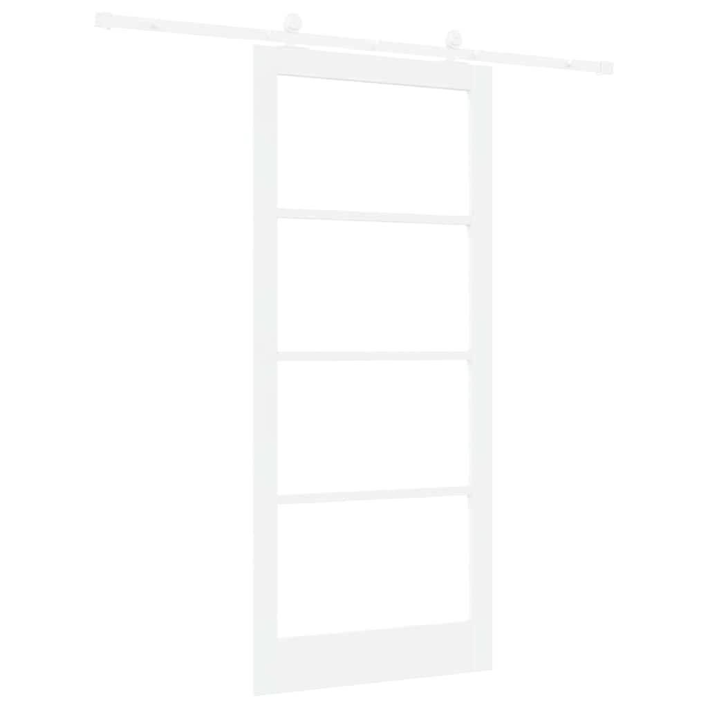 Skydedør ORKDAL Hvid 93 x 211 cm Massivt fyrretræ og glas