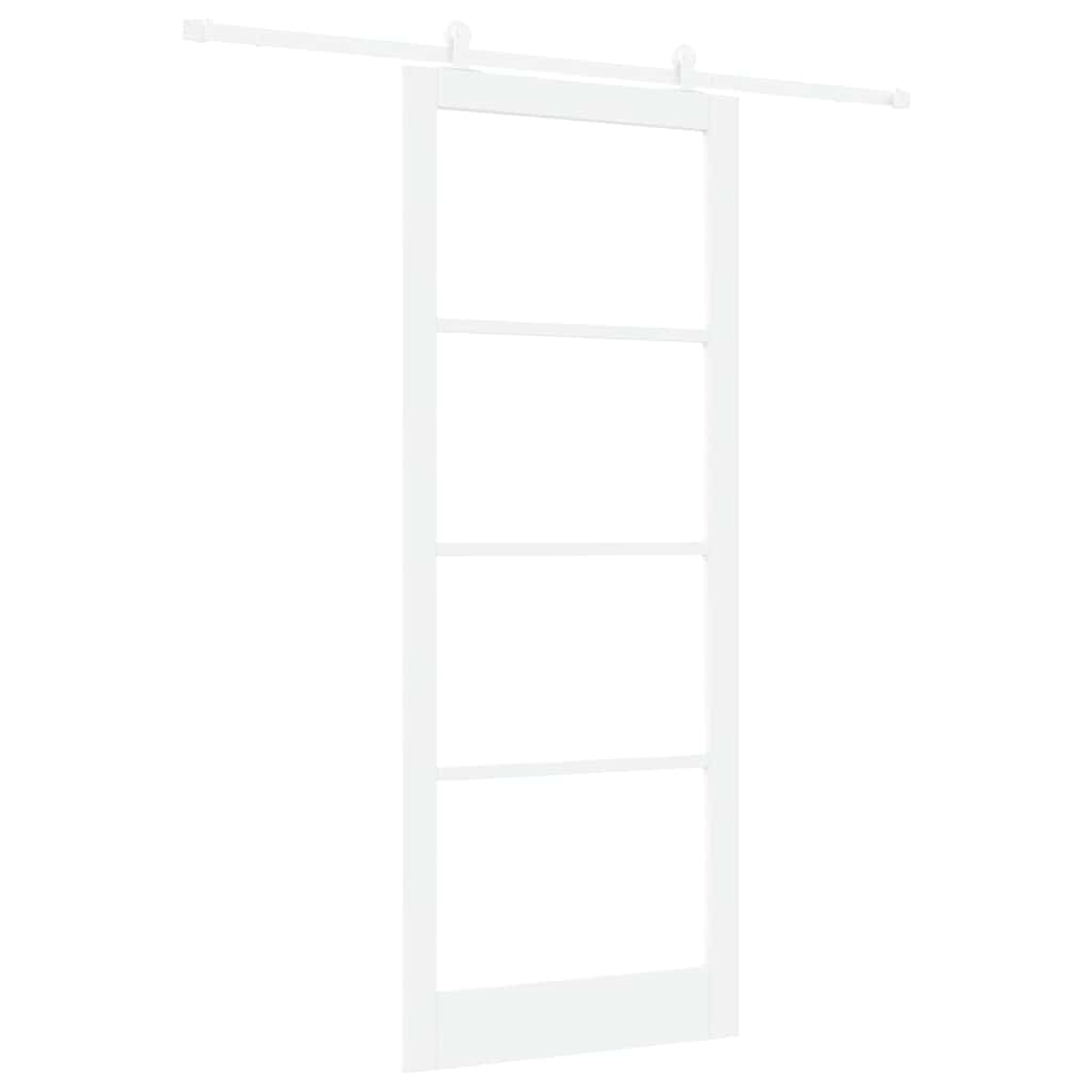 Skydedør ORKDAL Hvid 93 x 232 cm Massivt fyrretræ og glas