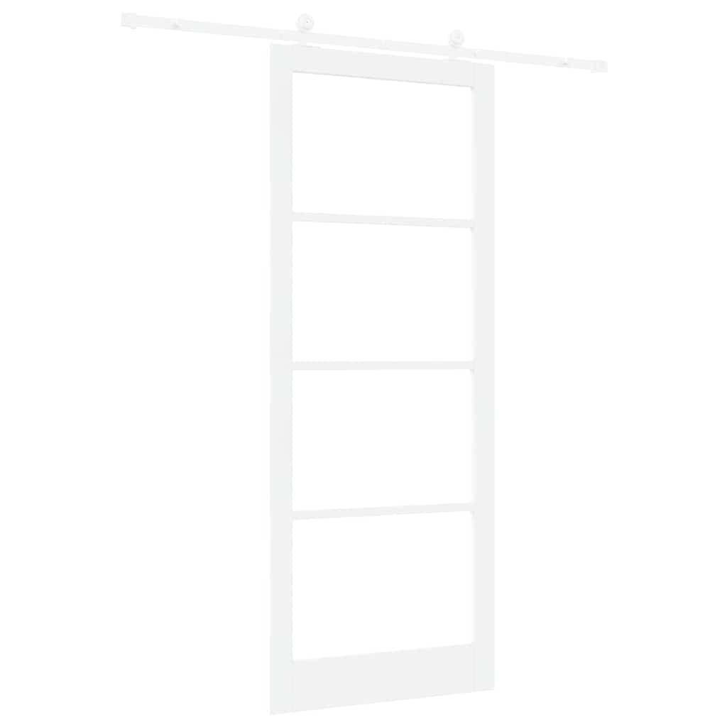 Skydedør ORKDAL Hvid 93 x 232 cm Massivt fyrretræ og glas