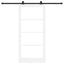 Skydedør ORKDAL Hvid 93 x 202 cm Massivt fyrretræ og glas
