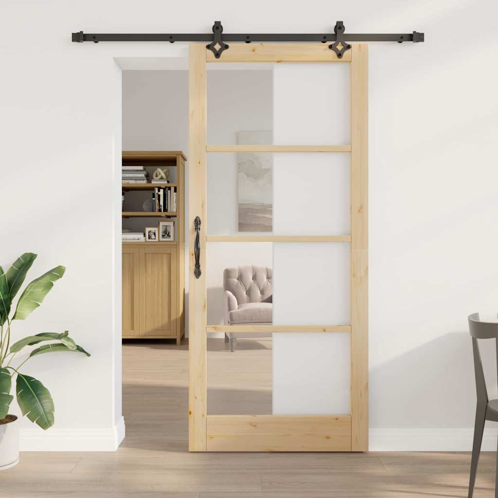 Skydedør ORKDAL Naturlig og sort 93 x 211 cm