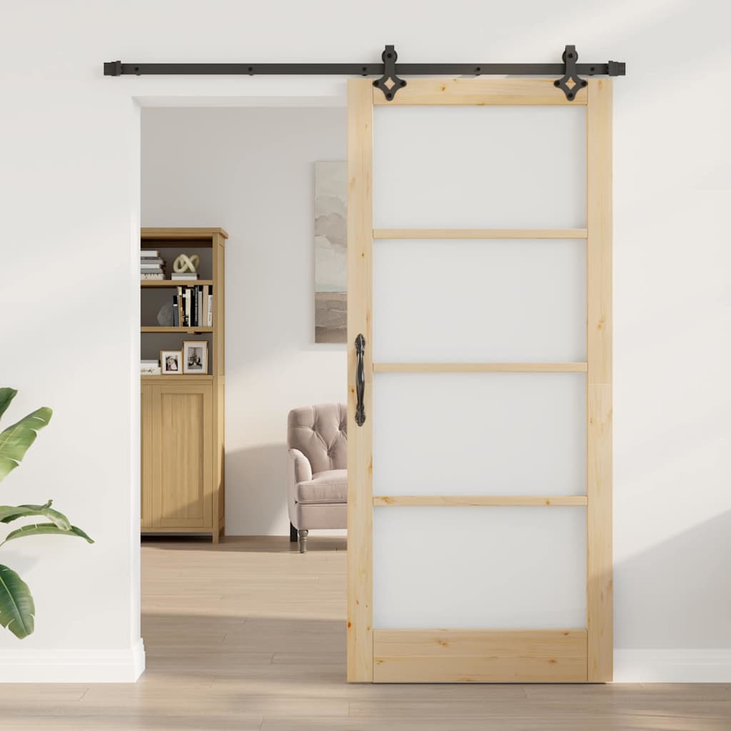 Skydedør ORKDAL Naturlig og sort 93 x 211 cm