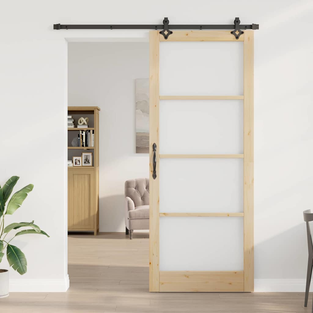 Skydedør ORKDAL Naturlig og sort 93 x 232 cm