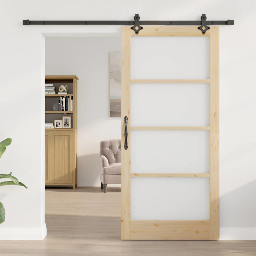 Skydedør ORKDAL Naturlig og sort 93 x 202 cm