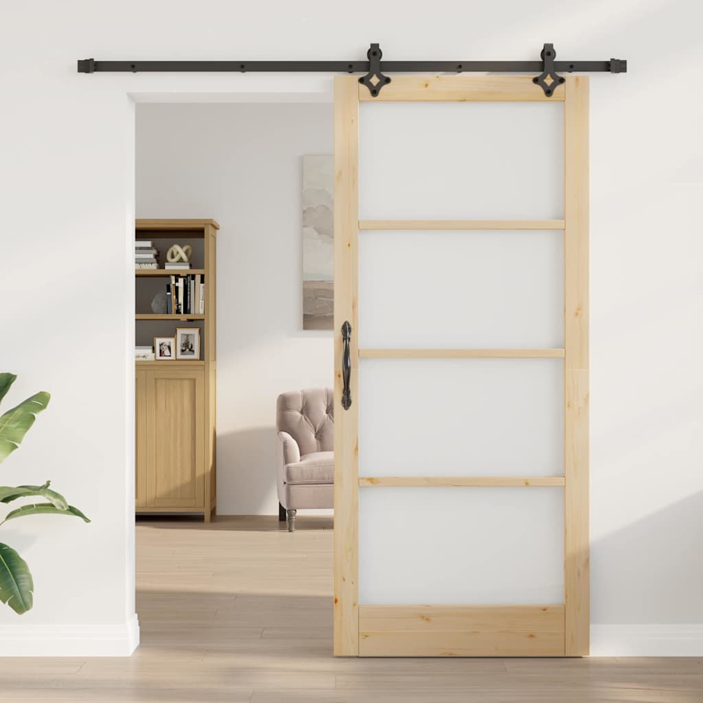 Skydedør ORKDAL Naturlig og sort 93 x 211 cm