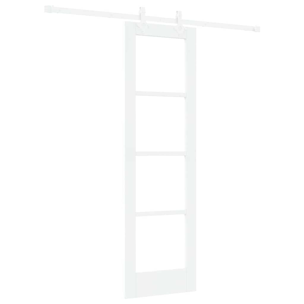 Skydedør Hvid 61 x 198,5 cm Massivt fyrretræ og glas