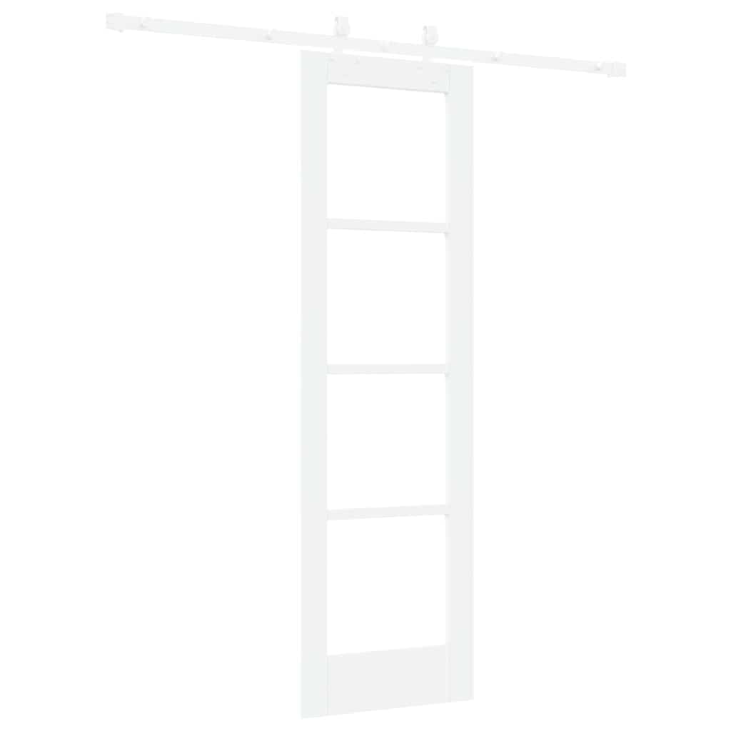 Skydedør Hvid 61 x 198,5 cm Massivt fyrretræ og glas