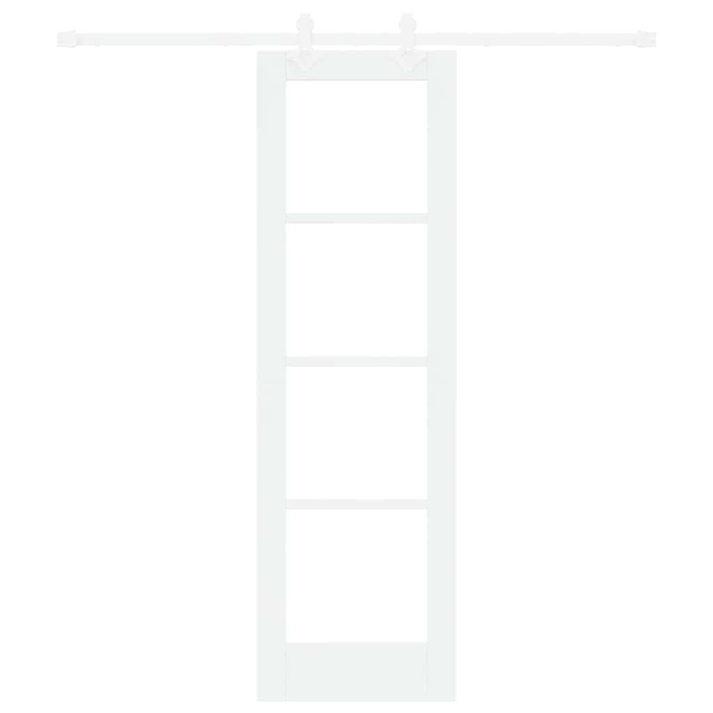 Skydedør Hvid 61 x 198,5 cm Massivt fyrretræ og glas