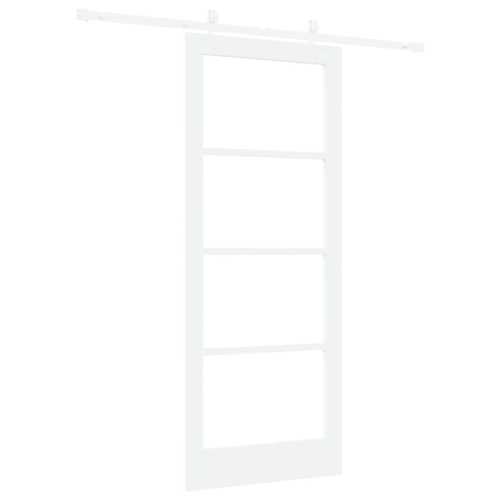 Skydedør Hvid 83 x 202 cm Massivt fyrretræ og glas