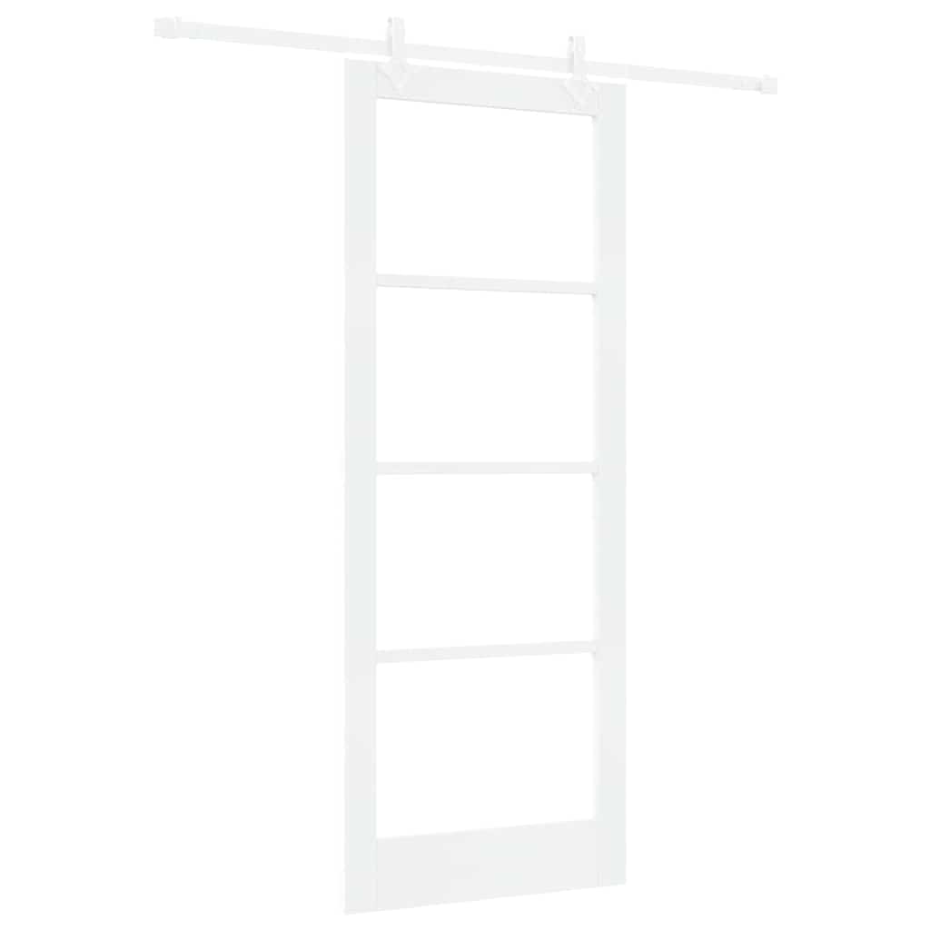 Skydedør Hvid 83 x 211 cm Massivt fyrretræ og glas
