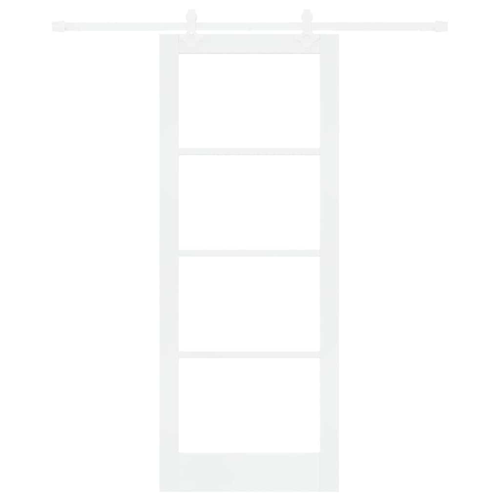 Skydedør Hvid 83 x 211 cm Massivt fyrretræ og glas