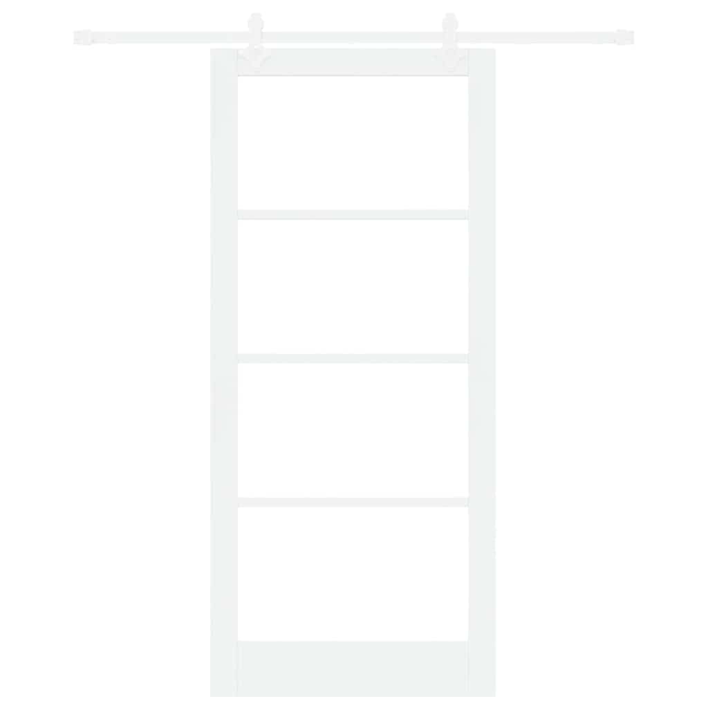 Skydedør Hvid 93 x 211 cm Massivt fyrretræ og glas